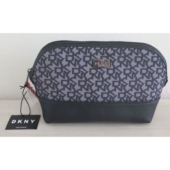 DKNY Black Signature Cosmetic Dome Bag - Picture 1 of 9